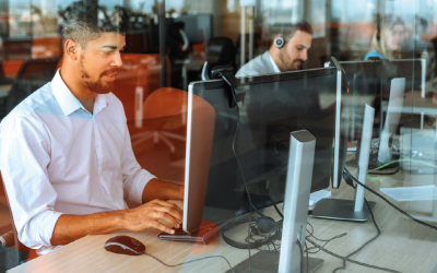 men working in an office