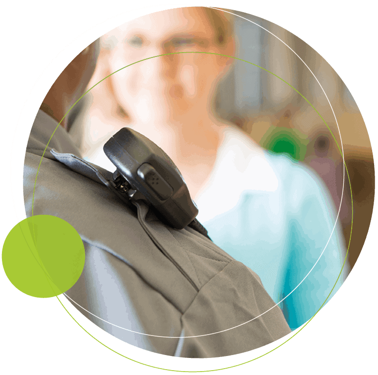 worker wearing a recording device)