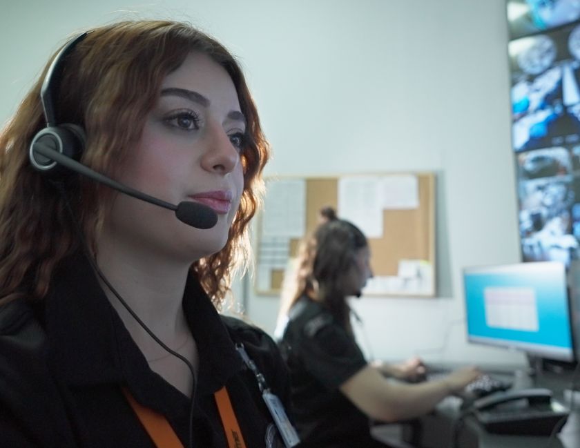 Live operational awareness image with woman in ops centre
